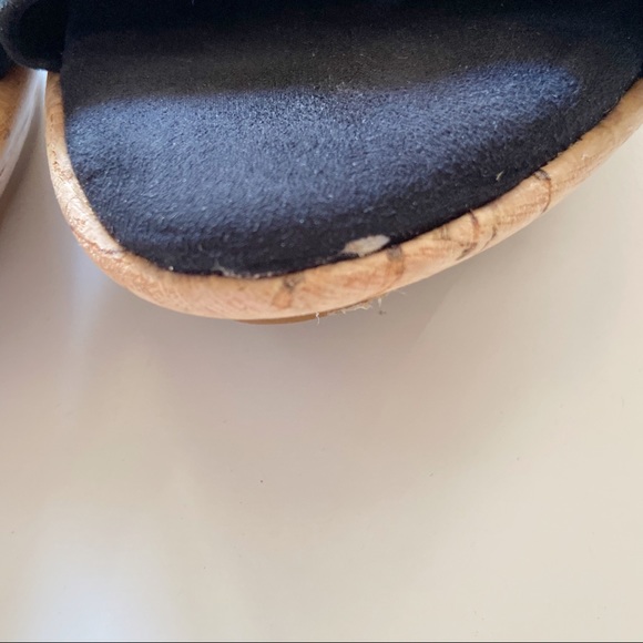 Nine West sandals black cork heeled leather - Picture 8 of 8